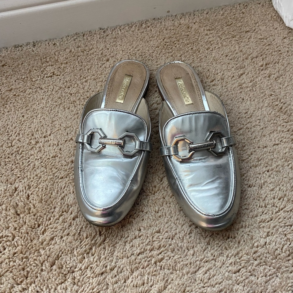 Silver Metallic Loafers